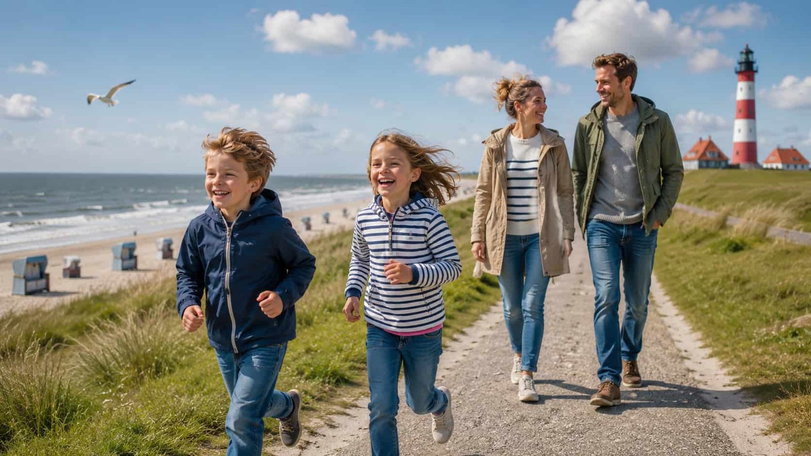Familie erlebt Urlaub an der Nordsee mit Kindern