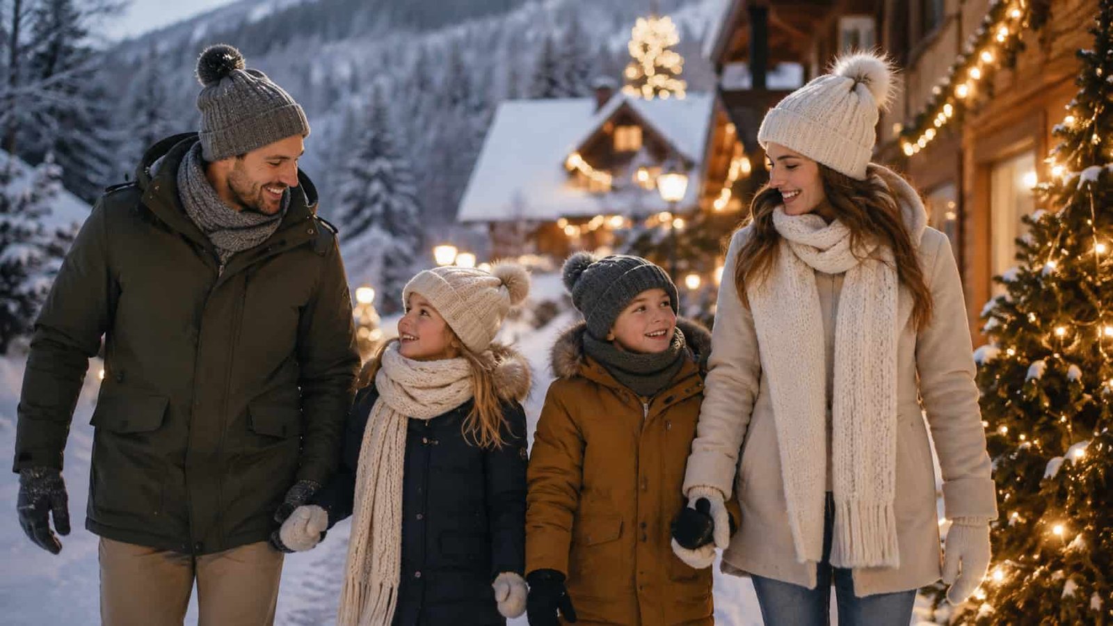 Gemütliche Weihnachtsferien mit Familie und warmem Licht
