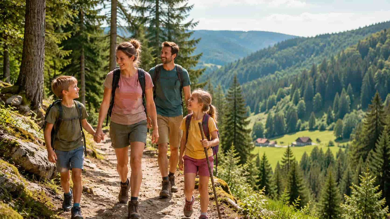 Familie verbringt Ferien in Titisee-Neustadt im Schwarzwald mit Kindern