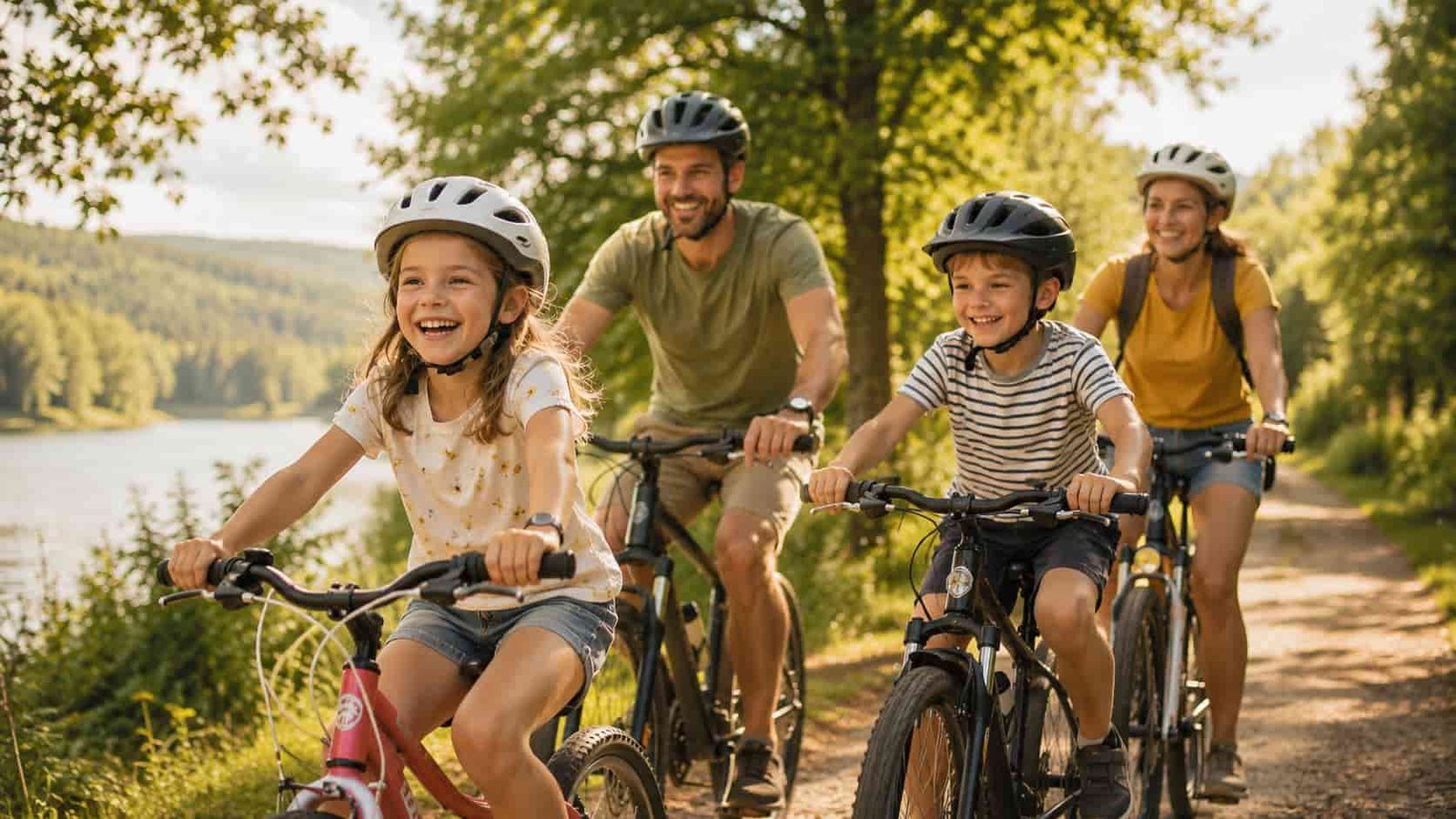 Familie bei einer lockeren Freizeitaktivität