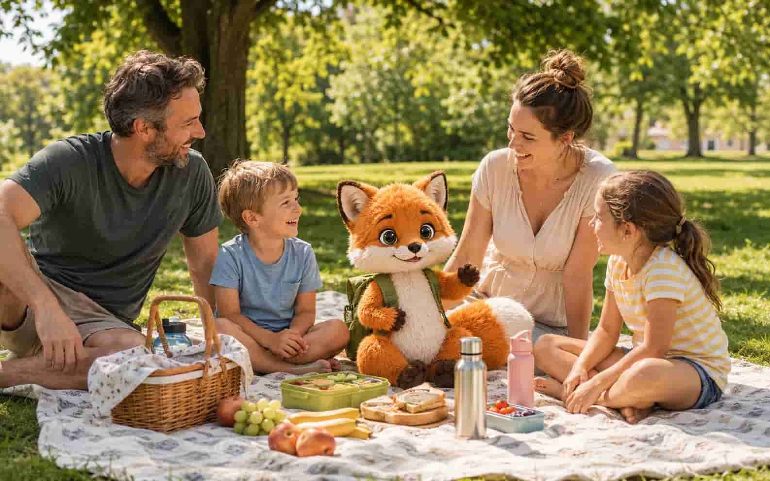 Ferifuchs beim Familienpicknick im Park