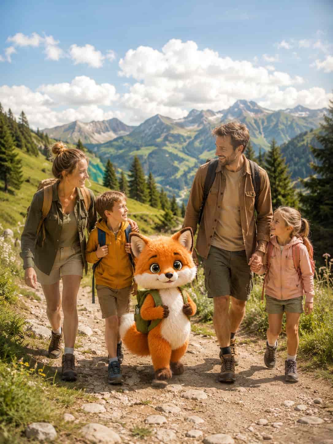 Familie mit Ferifuchs als Ersatzbild für einen Naturkundemuseum-Besuch in Berlin