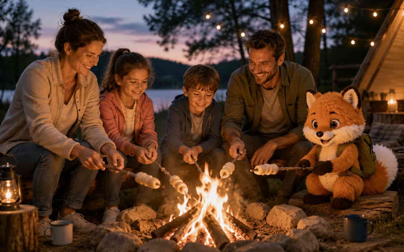 Familie mit Ferifuchs im Freizeitpark als Ersatzbild für das Freizeit-Land Geiselwind