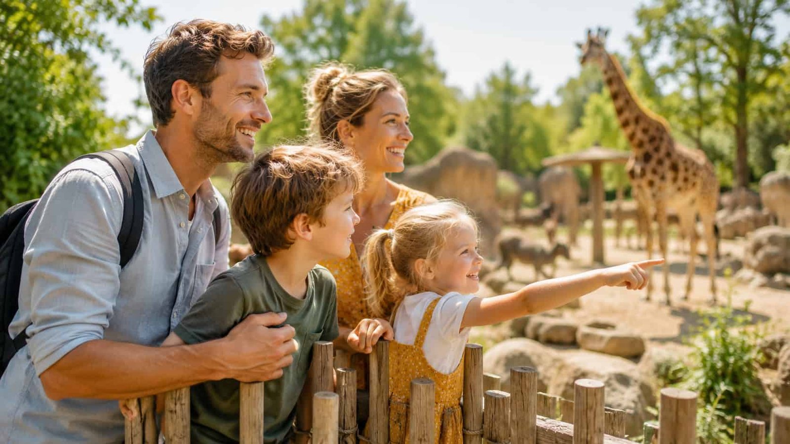 Familie erlebt einen ruhigen Tierparkmoment als Ersatzbild für den Alternativen Wolf- und Bärenpark Schwarzwald