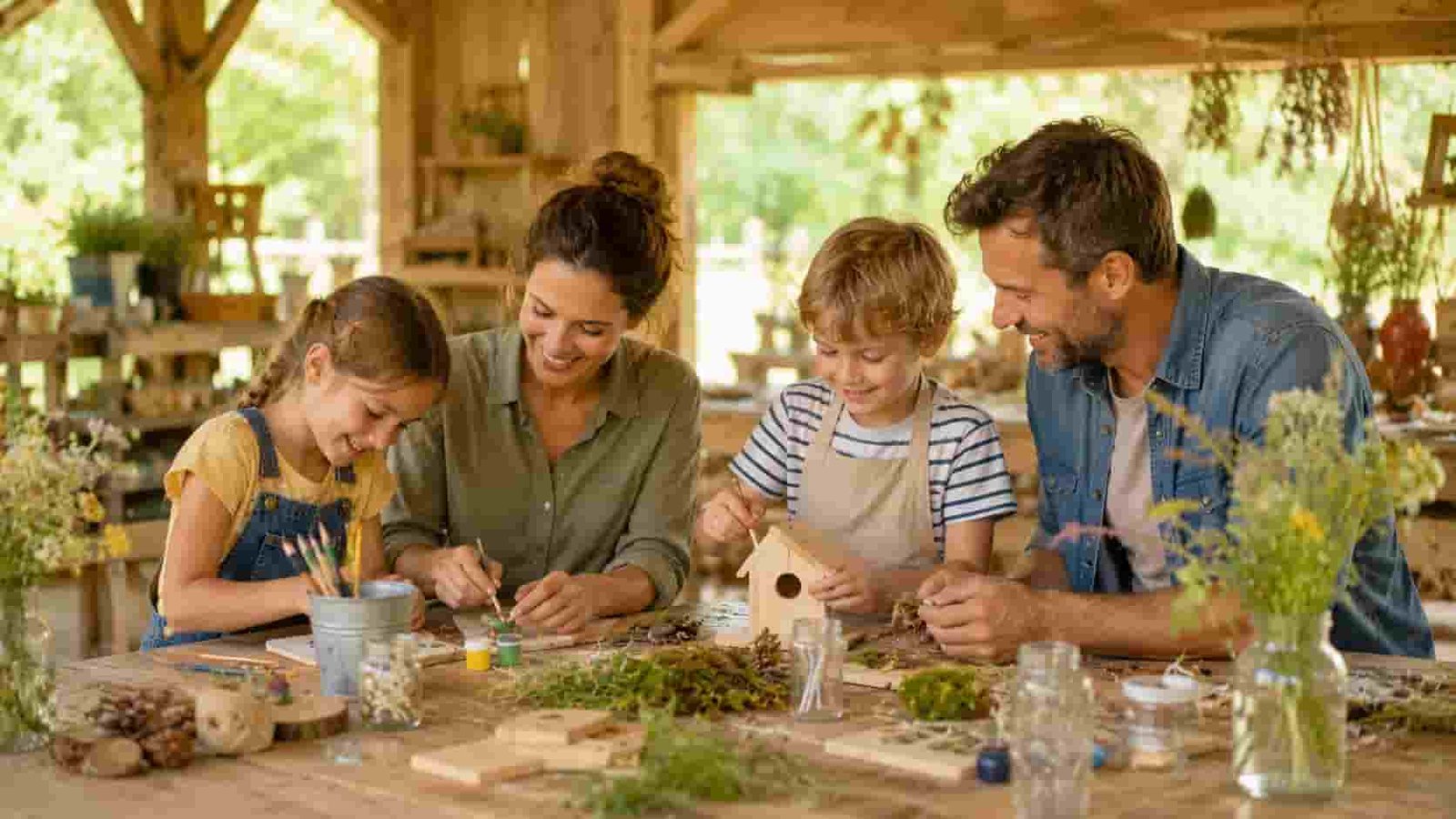 Familie nimmt an einem kreativen Mitmach-Angebot teil als Ersatzbild für das LEGOLAND Discovery Centre Oberhausen
