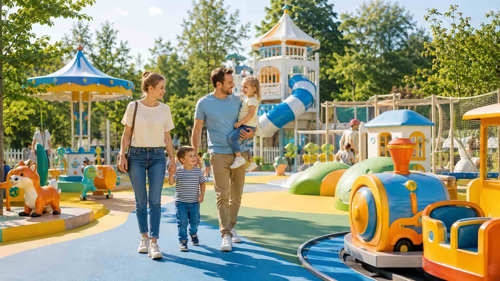 Kinderbereich in einem Freizeitpark als Ersatzbild für den Freizeitpark Lochmühle
